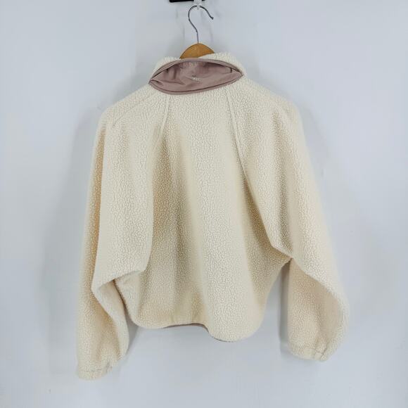 FP Movement Free People Sherpa Fleece Pullover Cream Beige Quarter Zip Size XS - Picture 2 of 7